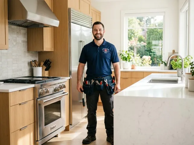 Appliance Repair Hero technician in a Braden, TN kitchen after an appliance repair